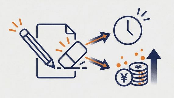 修正のたびに時間とコストがかかる